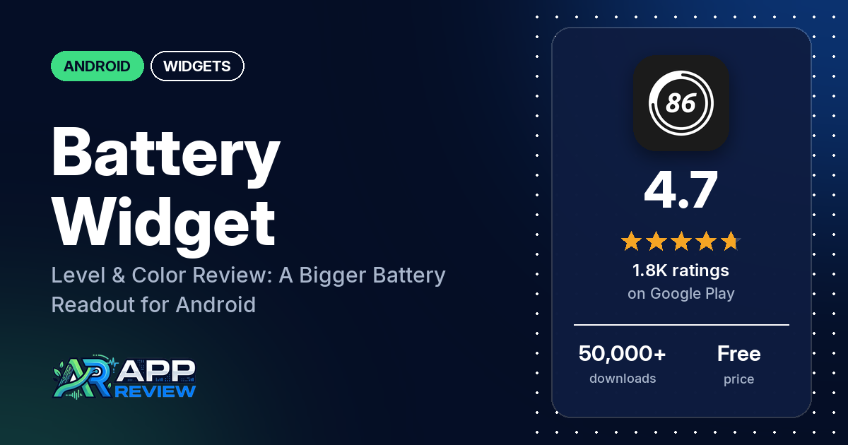 Battery Widget: Level & Color Review: A Bigger Battery Readout for Android