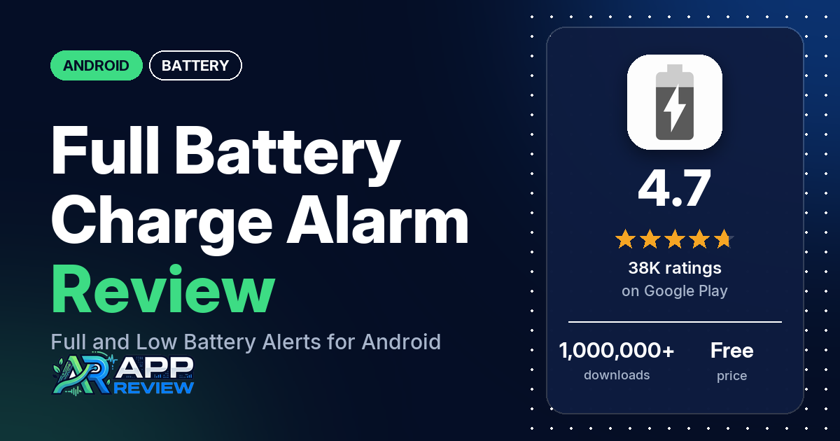 Full Battery Charge Alarm Review: Full and Low Battery Alerts for Android