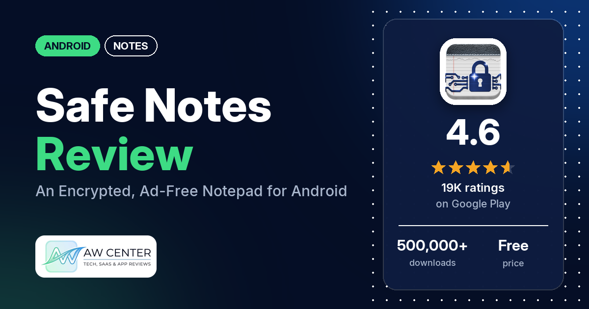 Safe Notes Review: An Encrypted, Ad-Free Notepad for Android
