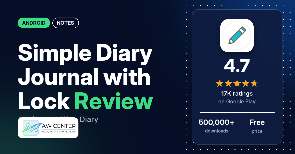 Simple Diary Journal with Lock Review: A Private, Offline Diary