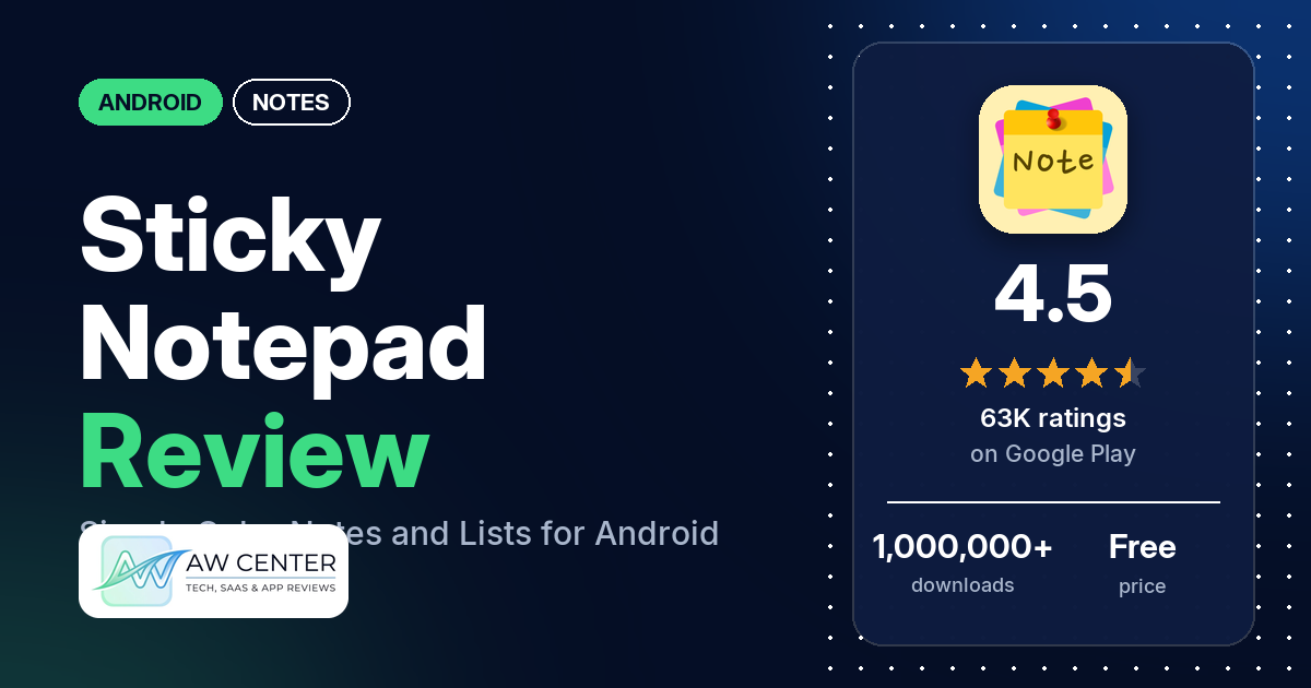 Sticky Notepad Review: Simple Color Notes and Lists for Android