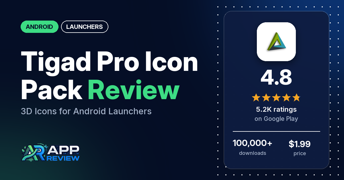 Tigad Pro Icon Pack Review: 3D Icons for Android Launchers