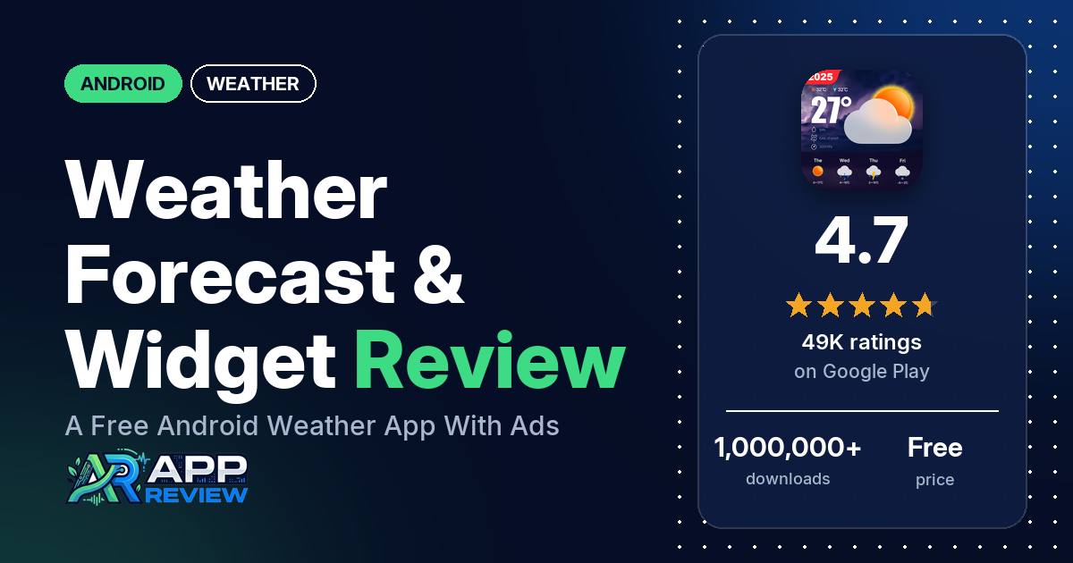 Weather Forecast & Widget Review: A Free Android Weather App With Ads