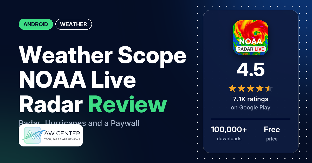 Weather Scope NOAA Live Radar Review: Radar, Hurricanes and a Paywall